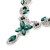 Horse Eye Alloy Rhinestone Necklaces & Stud Earring Sets for Women SJEW-U001-01P-06-5