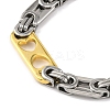 201 Stainless Steel Heart Byzantine Chain Necklace NJEW-F22-39C-GP-3