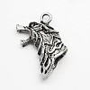 Tibetan Style Zinc Alloy 3D Wolf Head Pendants X-PALLOY-O046-02AS-1