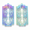 Ion Plating(IP) 201 Stainless Steel Filigree Pendants STAS-T057-14-2