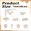 4 Sets Autumn Theme Unfinished Wooden Slices for Painting Arts WOOD-LP0001-07-2