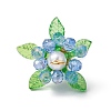 Glass with Round Shell Pearl and Acrylic Charms Pendants PALLOY-MZ00647-03-3