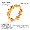 304 Stainless Steel Cuff Open Rings for Women WG062E4-01-1