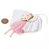 Angel Handmade Woven Macrame Cotton Thread Pendant Decorations HJEW-JM02454-01-3