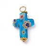 Handmade Millefiori Glass Pendants X-PALLOY-JF00577-2