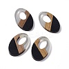 Opaque Resin & Walnut Wood Pendants RESI-M027-02E-4