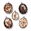 Electroplate Natural Shell Pendants KK-F882-03P-1