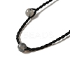 Natural Labradorite Braided Bead Necklacess NJEW-K258-06E-2