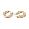 Ion Plating(IP) 304 Stainless Steel Donut with Star Hoop Earrings for Women EJEW-E199-03G-2