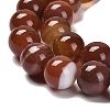 Natural Striped Agate/Banded Agate Beads Strands G-B079-A05-03B-4