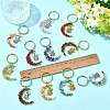 7Pcs Natural & Synthetic Gemstone Keychains KEYC-FS00044-01-5