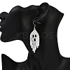 Halloween Theme Ghost Handmade Glass Seed Beaded Dangle Earrings EJEW-MZ00479-3