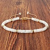 Natural Quartz Crystal Heishi Beads Adjustable Braided Bracelets for Men Women BX7041-20-1