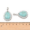 Synthetic Turquoise & Rhinestone Pendants G-K338-31P-06-3