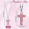 Polymer Clay Rhinestone Cross Pendant Alloy Chain Necklaces NJEW-CN0001-16C-2