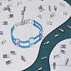 300Pcs 304 Stainless Steel Folding Crimp Ends STAS-SP0001-78-4