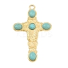 Bohemian Style 304 Stainless Steel with Synthetic Turquoise Big Pendants LS-STAS-G381-02G-09-1