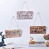 Natural Wood Hanging Wall Decorations for Front Door Home Decoration AJEW-FG0001-26-6