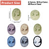 60Pcs 6 Colors Rertro Lady Cameo Resin Cabochons RESI-CA0001-73-2