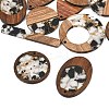 Walnut Wood & Transparent Resin & Gold Foil Pendants WD-CBA583A-05-2