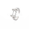 Non-Tarnish 304 Stainless Steel 12 Constellations/Zodiac Signs Open Cuff Ring for Women RJEW-S405-156P-F-3