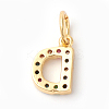 Brass Micro Pave Colorful Cubic Zirconia Charms ZIRC-F092-01-D-2