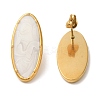 Ion Plating(IP) 304 Stainless Steel Oval Stud Earrings EJEW-C114-13A-G-1