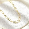 Brass Paperclip Chain Necklaces NJEW-A042-17G-04-4