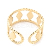 304 Stainless Steel Hollow Rhombus Open Cuff Rings RJEW-D002-20G-2