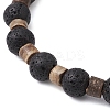 Natural Lava Rock & Rudraksha & Coconut & Howlite Beads Stretch Couples Bracelets for Women BJEW-JB11329-01-4