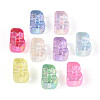 UV Plating Transparent Acrylic European Beads OACR-M027-02B-2