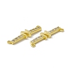 Rack Plating Brass Micro Pave Clear Cubic Zirconia Connector Charms KK-C007-37G-N-3