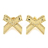 Bowknot Brass Micro Pave Cubic Zirconia Stud Earrings for Women EJEW-P275-06G-1