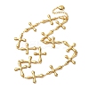 304 Stainless Steel Cross Link Chain Necklaces for Women NJEW-G178-03G-02-4