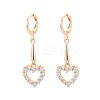 Brass Micro Pave Cubic Zirconia Leverback Earrings EJEW-N058-18A-G-2