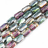 Electroplate Transparent Glass Beads Strands EGLA-N002-25-D02-1