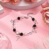 Synthetic Black Stone Round Beaded Bracelets BJEW-JB11206-2