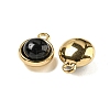 Natural Black Onyx(Dyed & Heated) Half Round Charms STAS-L080-009G-01-2