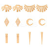 12Pcs 6 Styles Rack Plating Brass Pendants KK-TA0001-56-1