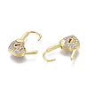 Brass Micro Pave Clear Cubic Zirconia Huggie Hoop Earrings EJEW-R114-009-NF-2