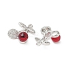 Brass & Glass Micro Pave Cubic Zirconia Pendants KK-S532-07P-2