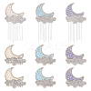 9Pcs Gleit & Rhinestone Embroider Self-adhesion Thread Iron on/Sew On Patches PATC-FG0003-57-1