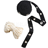 4 Yards Black Cotton Ribbons with Platinum Tone Eyelet Rings OCOR-GF0002-87B-1