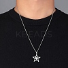 Brass Micro Pave Clear Cubic Zirconia Pendant Necklaces NJEW-M211-02A-P-3
