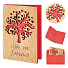 CRASPIRE Rectangle with Pattern Wooden Greeting Cards DIY-CP0006-75J-1