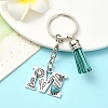 Alloy with Resin Imitation Synthetic Turquoise Keychain KEYC-YW00087-13-1