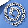13MM 304 Stainless Steel Textured Cable Chain Necklaces NJEW-Z105-02P-3