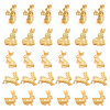 Olycraft 60Pcs 5 Style Easter Theme Rabbit Alloy Small Handmade Cabochons FIND-OC0001-50-1