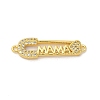 Rack Plating Brass Micro Pave Clear Cubic Zirconia Connector Charms KK-K377-32G-1