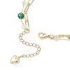 3Pcs Natural Morganite & Green Agate & Labradorite Beads Multi-layered Bracelets BJEW-JB12217-5